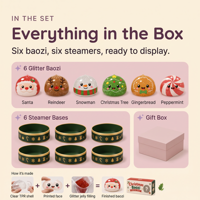 Squishlo™ Christmas Squishy Dumplings - Set of 6